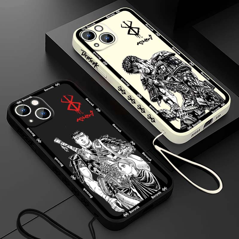Phone Cases Iphone 12 - Japan Anime Berserk Guts Flüssigkautschuk-Handyhülle für