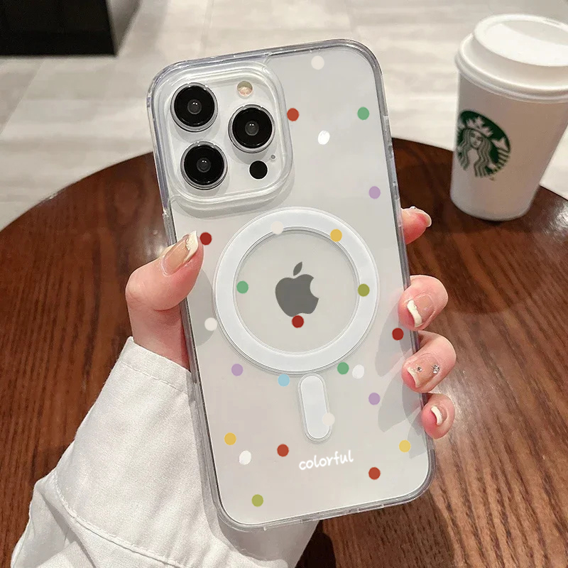 Phone Cases Korean - INS Koreanische Kreative Farbige Welle Punkte