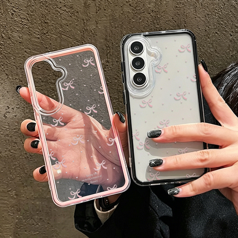 Phone Cases That Cover The Camera - Süße Rosa Schleife Weiche Handyhülle für