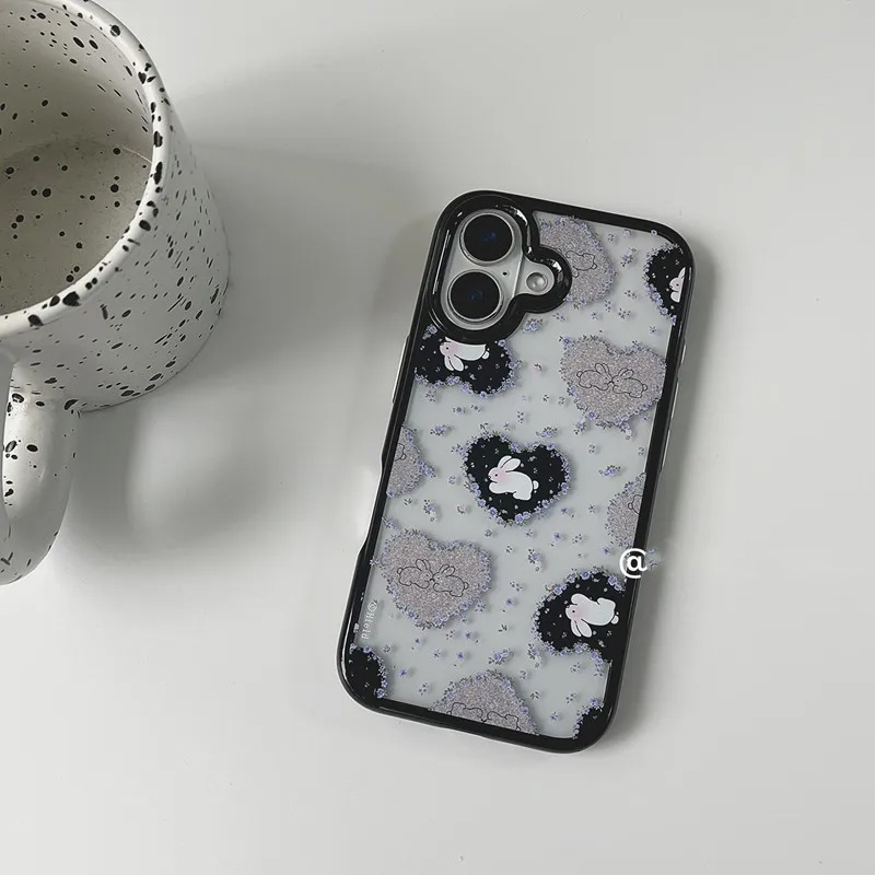 Phone Cases Korean - Koreanische Retro-Mädchen-Handyhülle mit Hasen- und lila