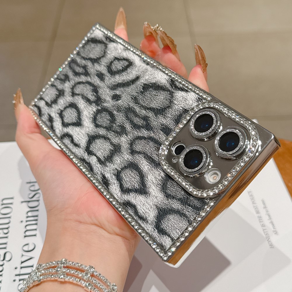 Phone Cases That Cover The Camera - Luxuriöse Handyhülle mit Diamant-Leopardenmuster für iPhone