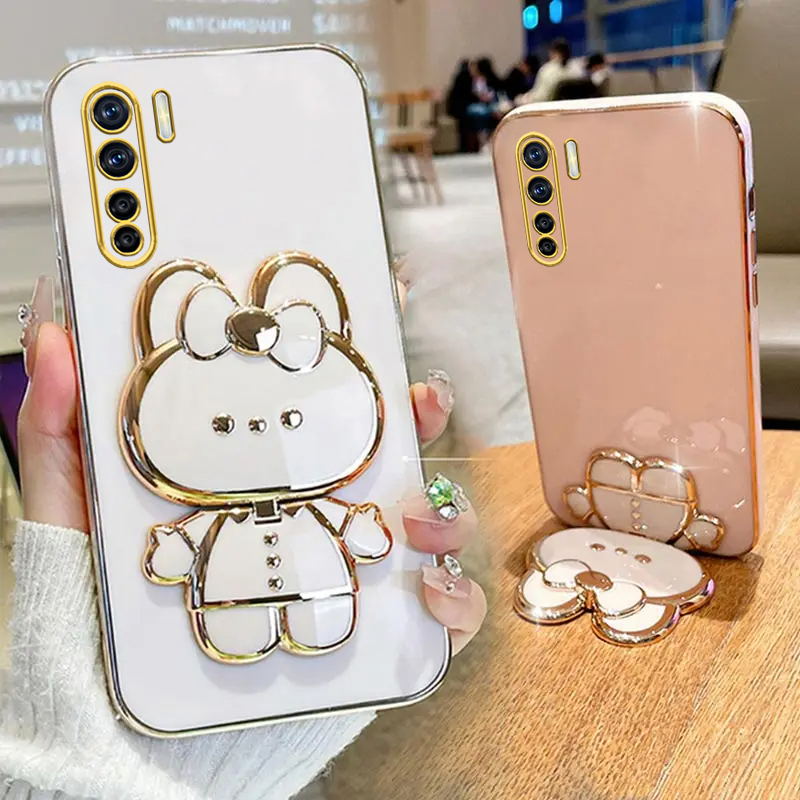 Phone Cases Vogue - A 91-Schminkspiegel, niedliches Kaninchen-Handyhalter-Hülle für Oppo