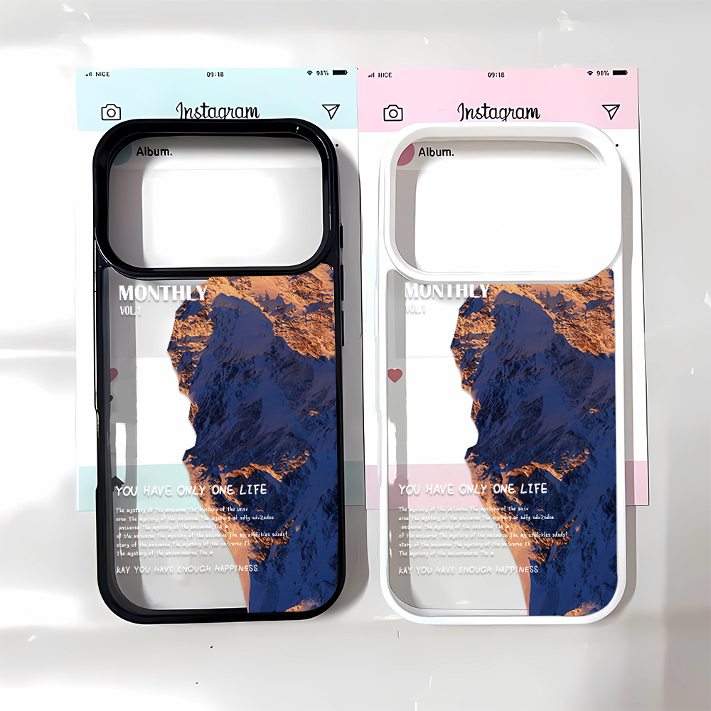 Phone Cases That Cover The Camera - Blaue Natur-Berglandschaft Elegante Kameraschutz-Softcover Passend für