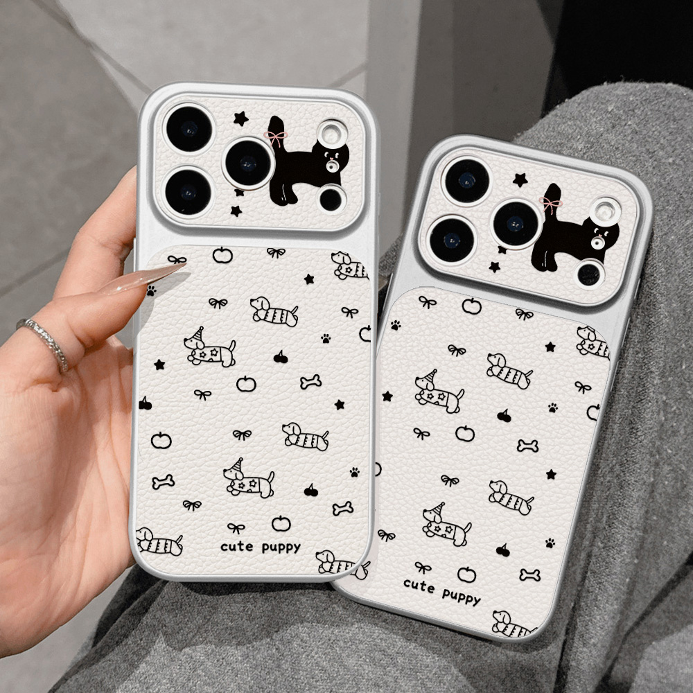 Niedliche Welpen-Leder-Handyhü – Phone Cases That Cover The Camera Bewertung und Preis